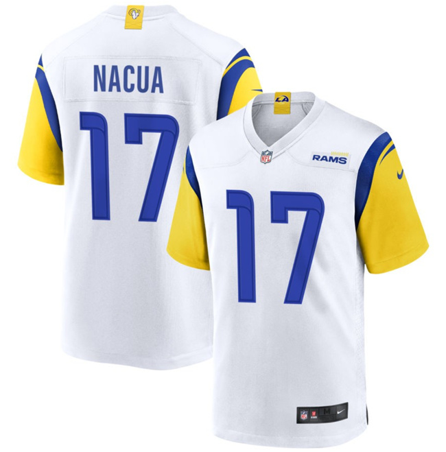 Men's Los Angeles Rams #17 Puka Nacua White 2023 F.U.S.E. Stitched Football Game Jersey